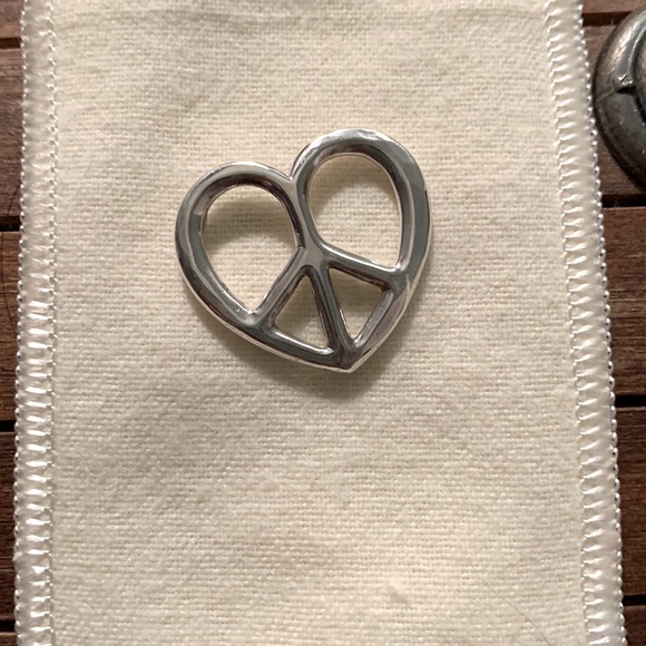 James Avery Accessories - Retired James Avery Peace Sign Heart Shaped Pendant Sterling Silver